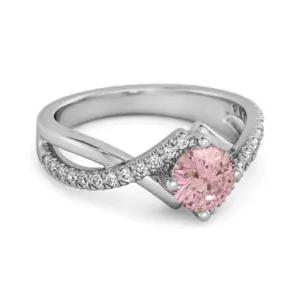 Classic & Elegant 0.25 Ctw Pink Zirconia Solitaire Accents Women Ring