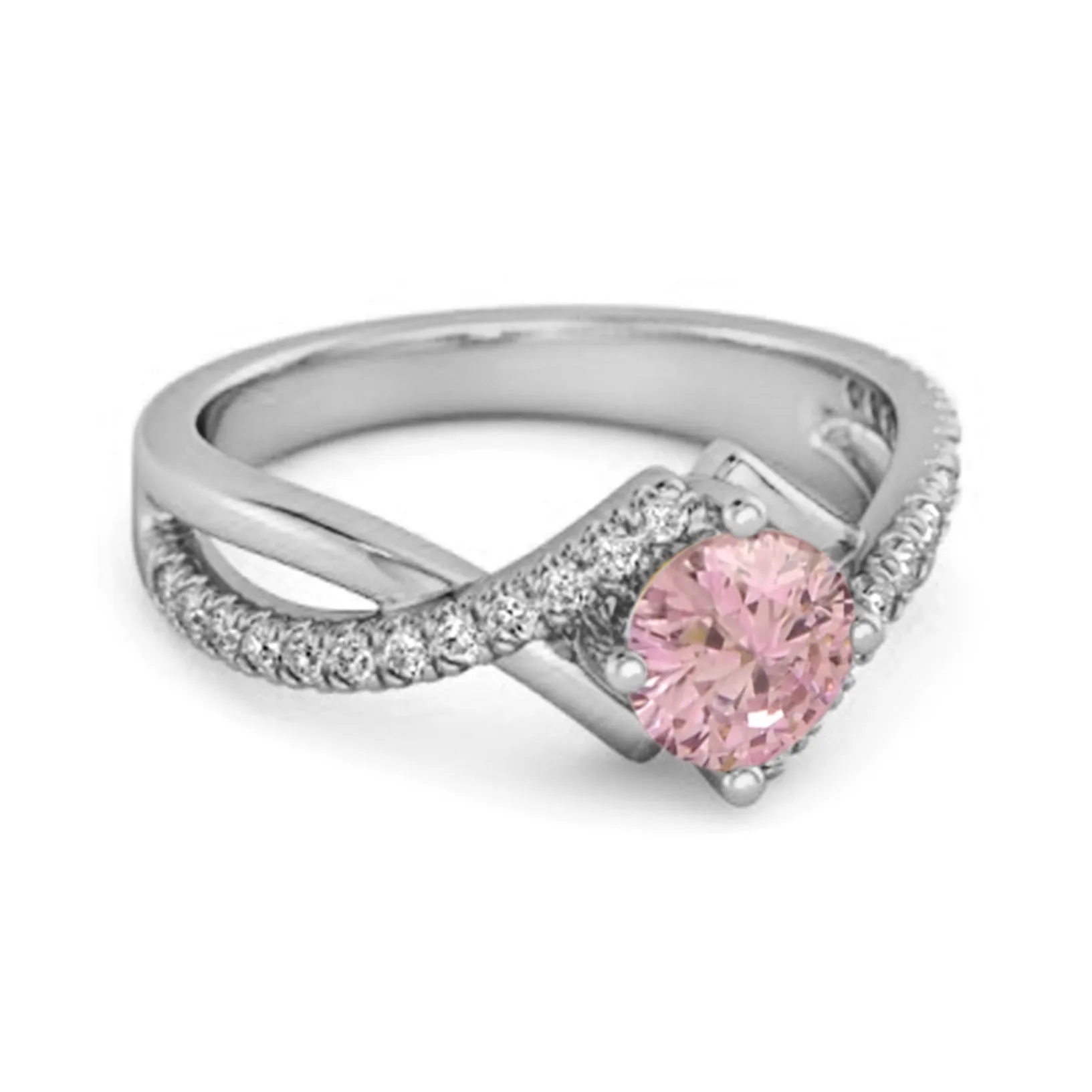 Classic & Elegant 0.25 Ctw Pink Zirconia Solitaire Accents Women Ring