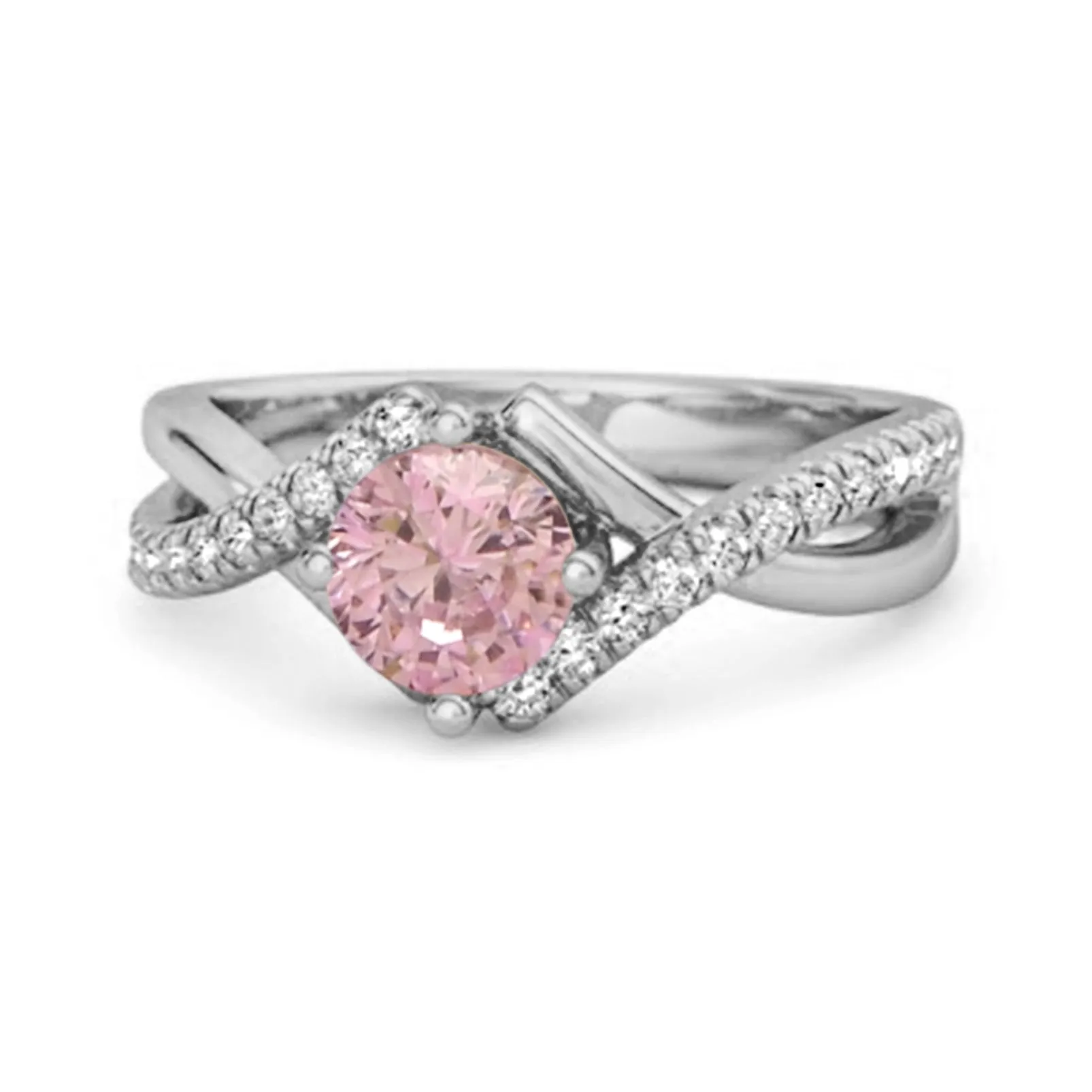 Classic & Elegant 0.25 Ctw Pink Zirconia Solitaire Accents Women Ring