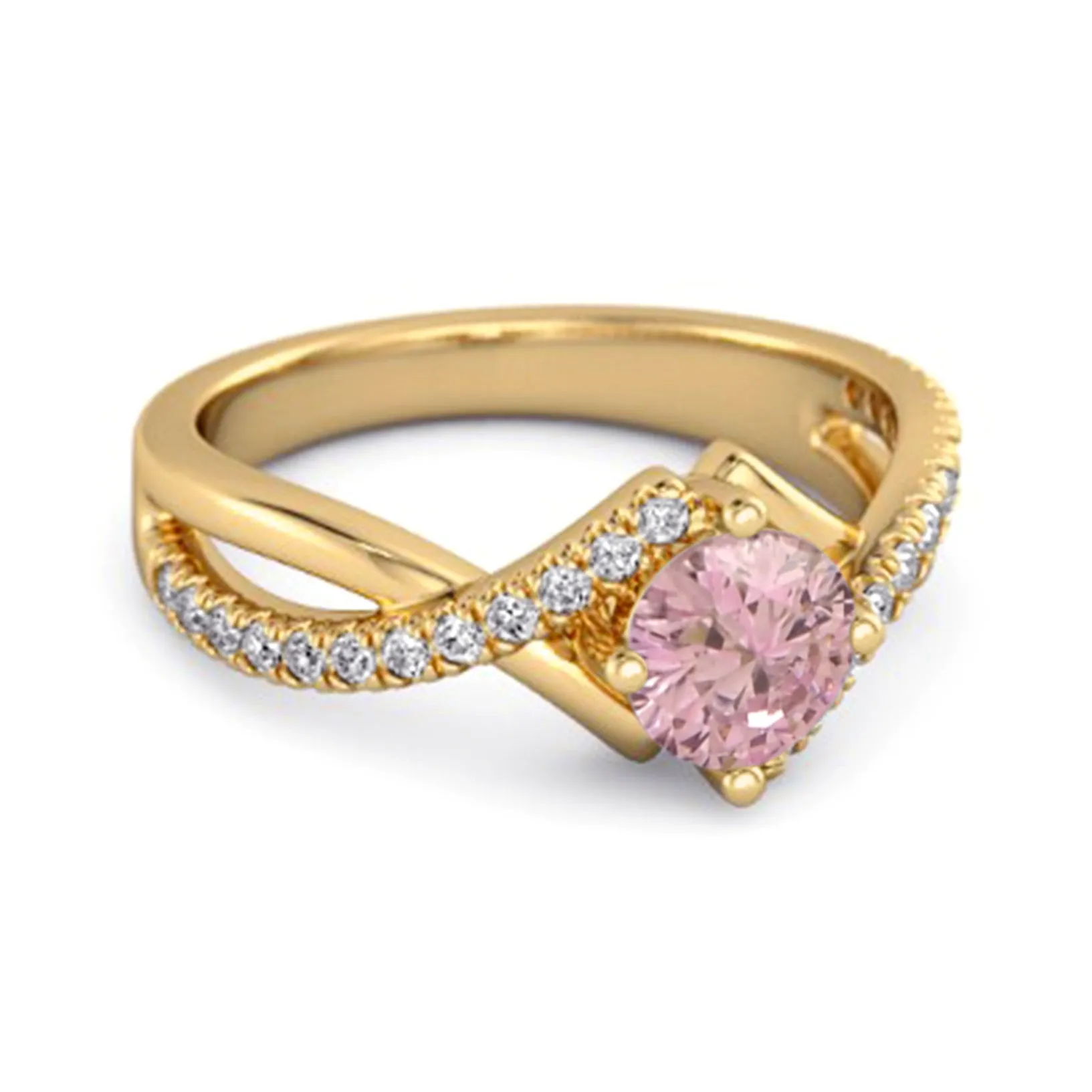 Classic & Elegant 0.25 Ctw Pink Zirconia Solitaire Accents Women Ring