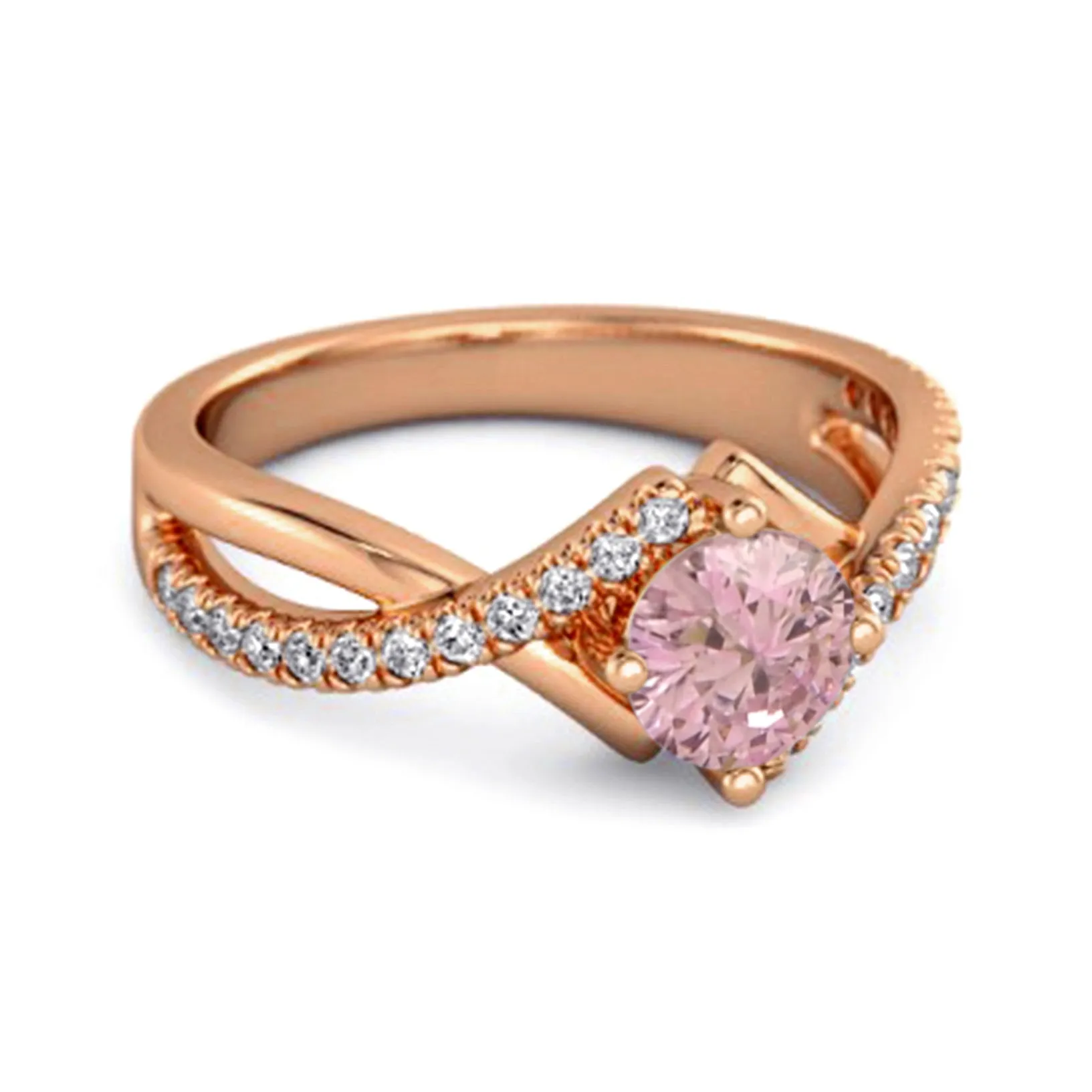 Classic & Elegant 0.25 Ctw Pink Zirconia Solitaire Accents Women Ring