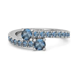 Classic London Blue Topaz 925 Sterling Silver Split Shank Bridal Ring