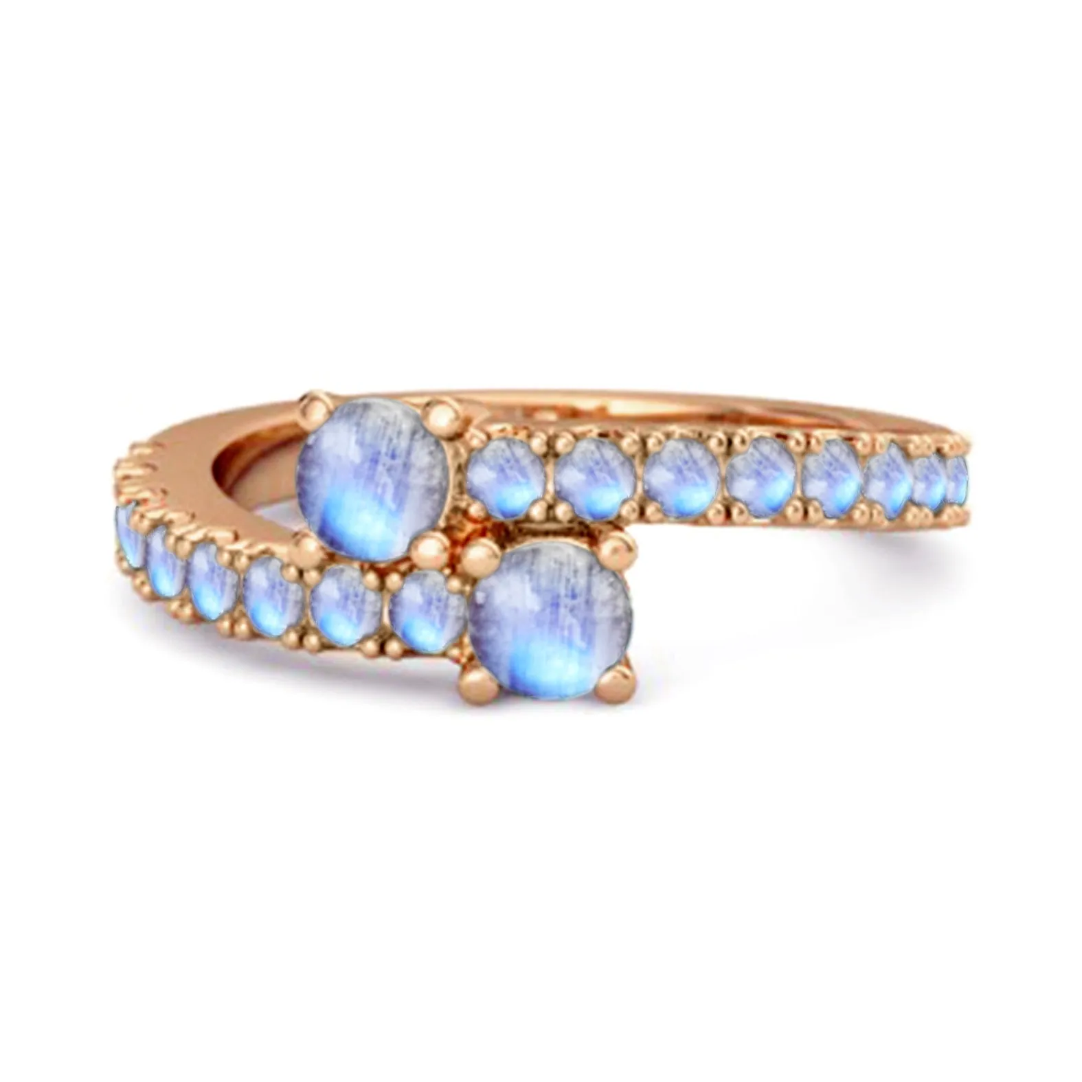 Classic Moonstone 925 Sterling Silver Split Shank Bridal Ring