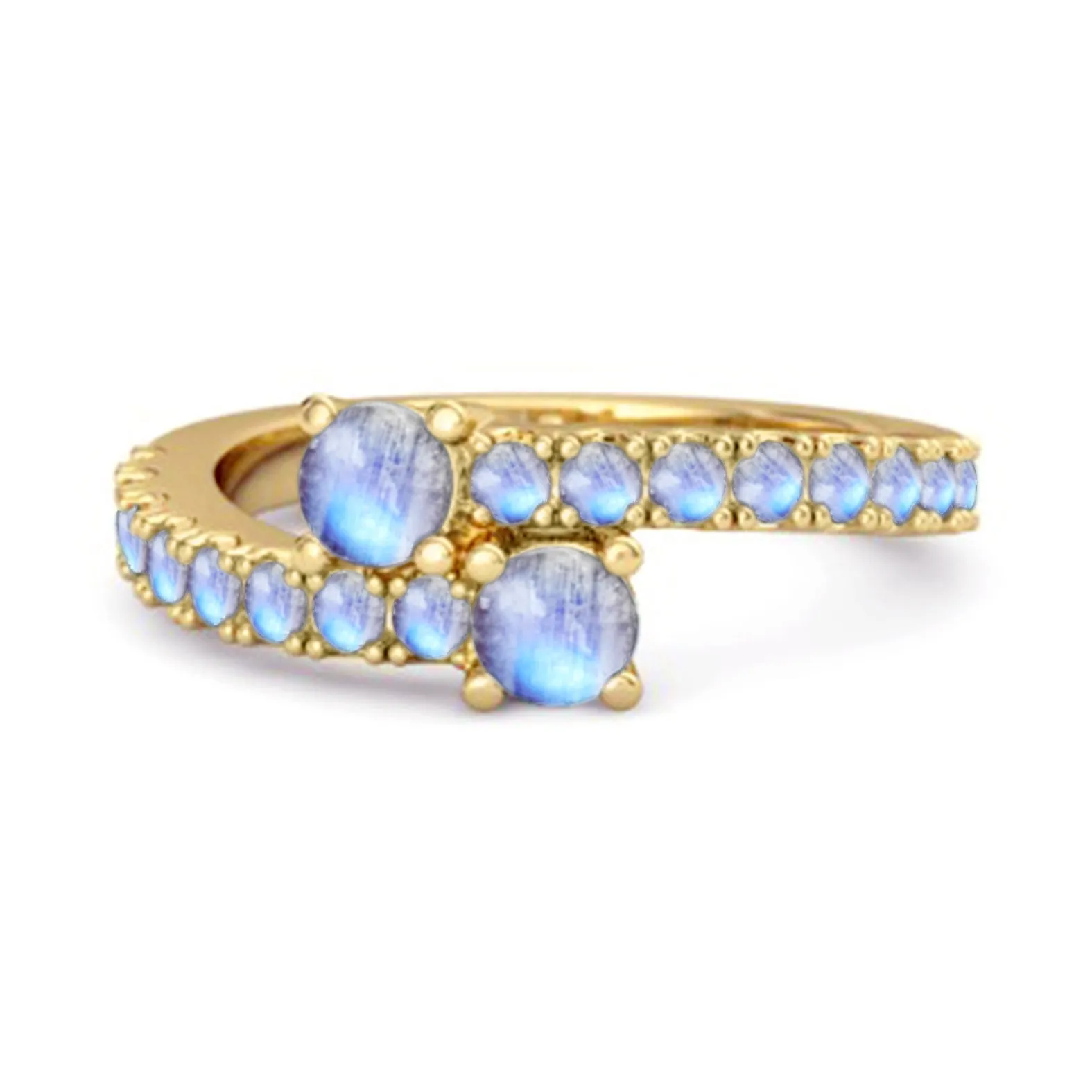 Classic Moonstone 925 Sterling Silver Split Shank Bridal Ring