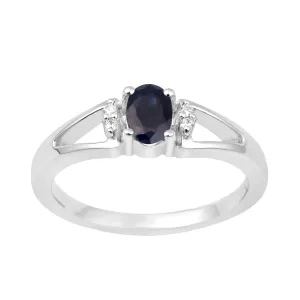Classic Oval 6X4 MM Black Spinel Solitaire Engagement 925 Sterling Silver Rings for Women