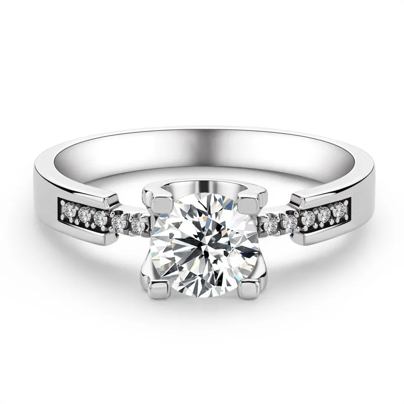Classic Round Cut 1Carats Moissanite Diamond Solitaire Rings