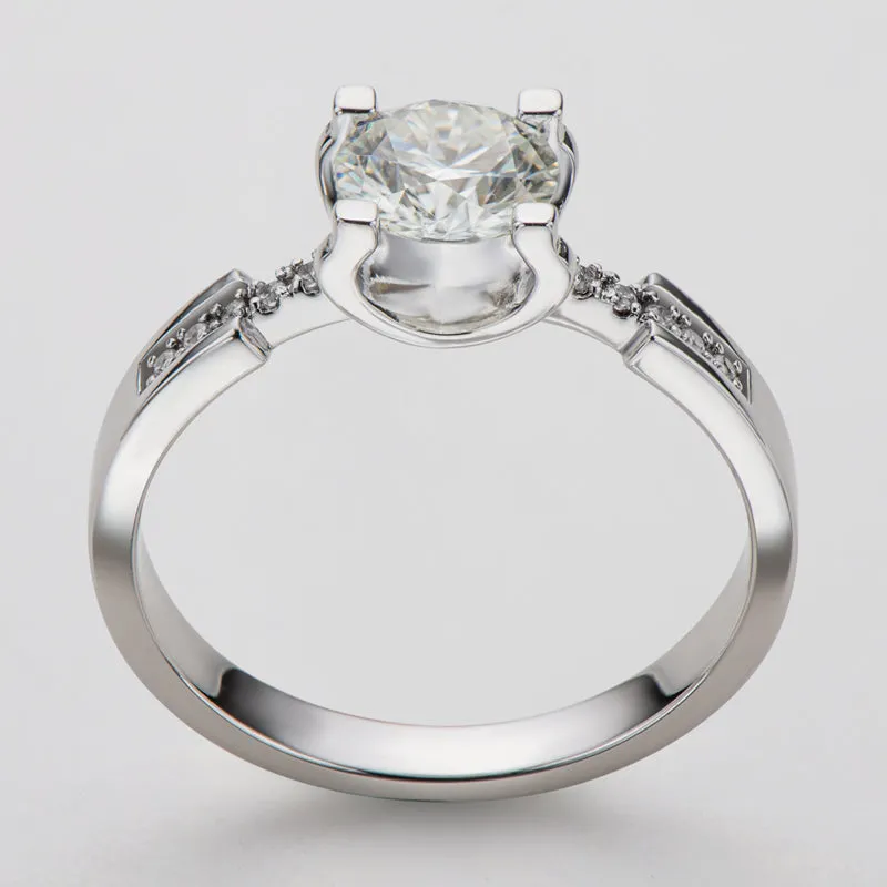 Classic Round Cut 1Carats Moissanite Diamond Solitaire Rings