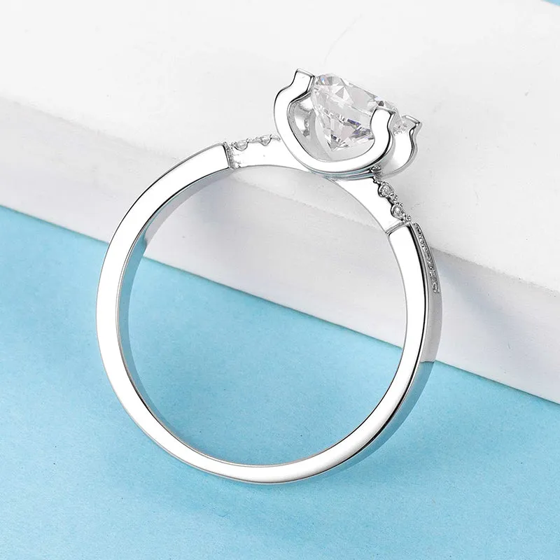 Classic Round Cut 1Carats Moissanite Diamond Solitaire Rings