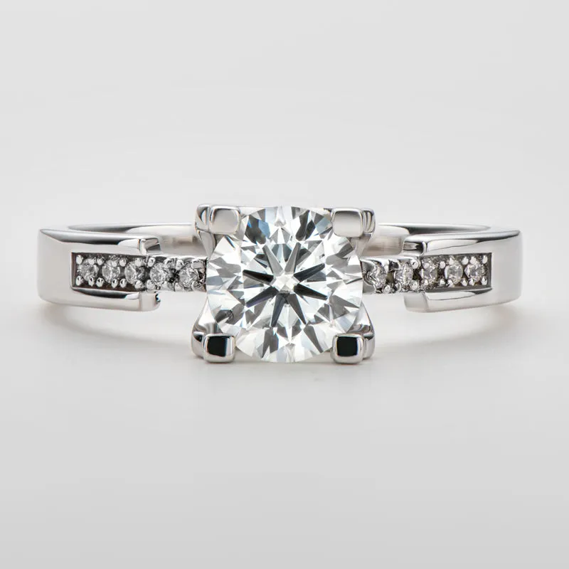 Classic Round Cut 1Carats Moissanite Diamond Solitaire Rings
