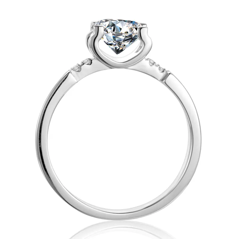 Classic Round Cut 1Carats Moissanite Diamond Solitaire Rings