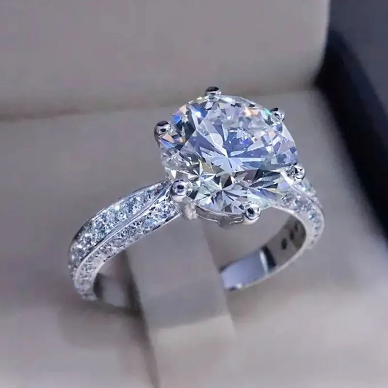 Classica White Zircon Engagement Ring Women for Wedding Jewelry