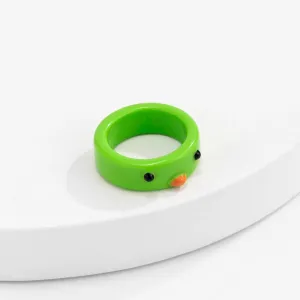 Colorful Resin Duck Pattern Ring