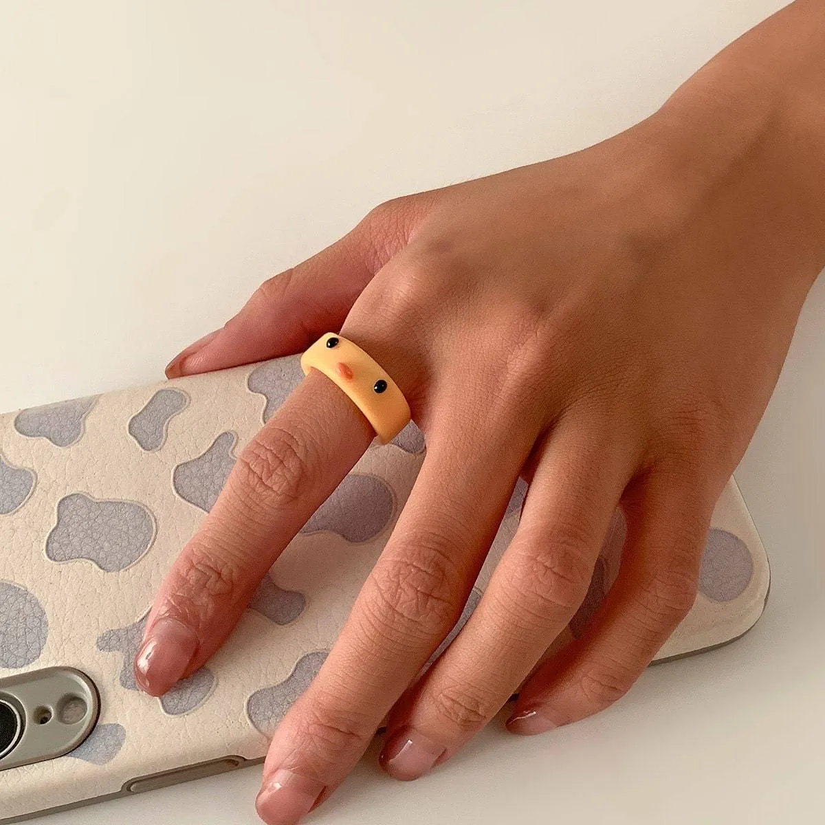 Colorful Resin Duck Pattern Ring