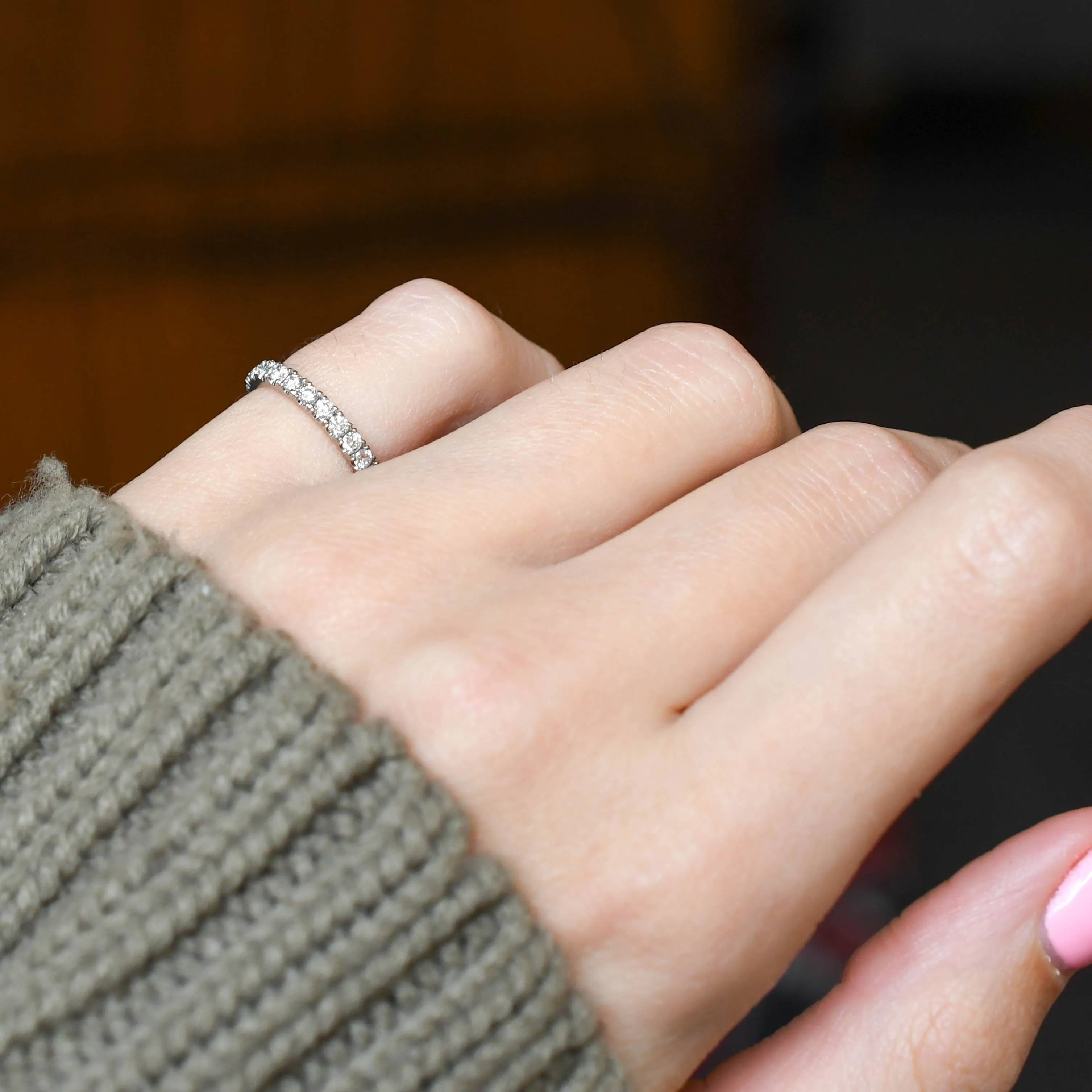 Contemporary Diamond Platinum Eternity Ring