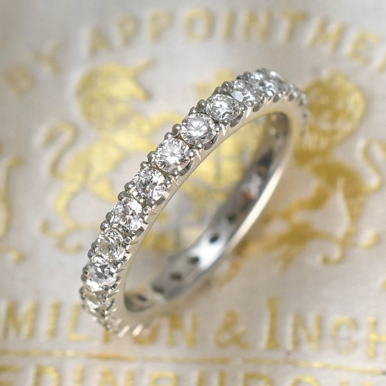 Contemporary Diamond Platinum Eternity Ring