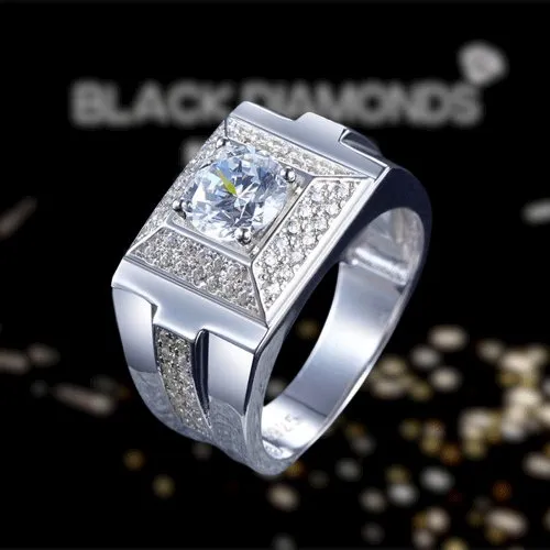 Created Diamond Men's Wedding Band Ring 1 Carat