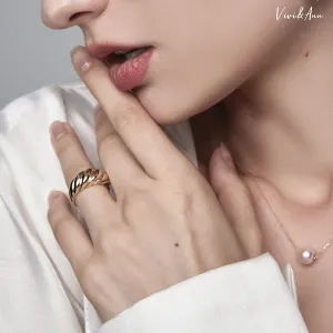 Croissant Dome Ring 18K Gold Over Sterling Silver