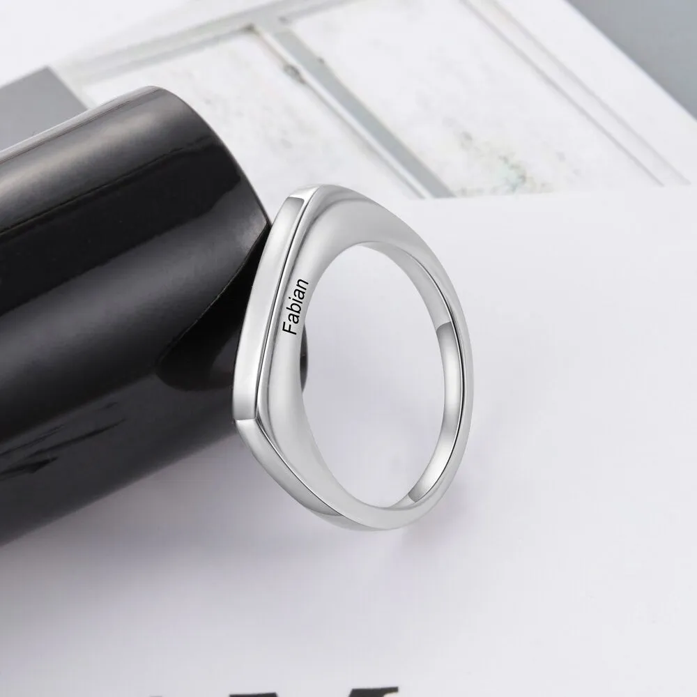 Customized Minimalist 1 Name Ring For Women