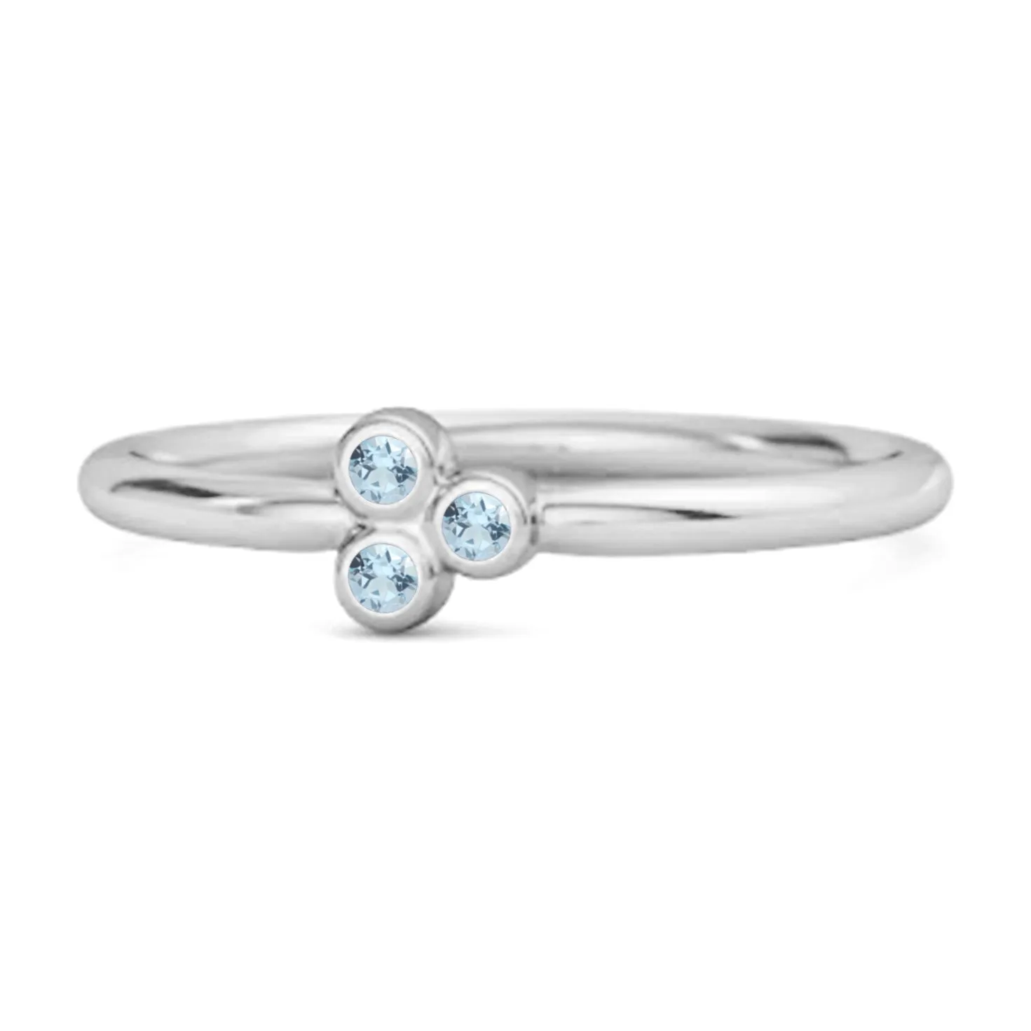Dainty 0.20 Cts Blue Topaz 925 Sterling Silver Tiny Ring Gift For Her