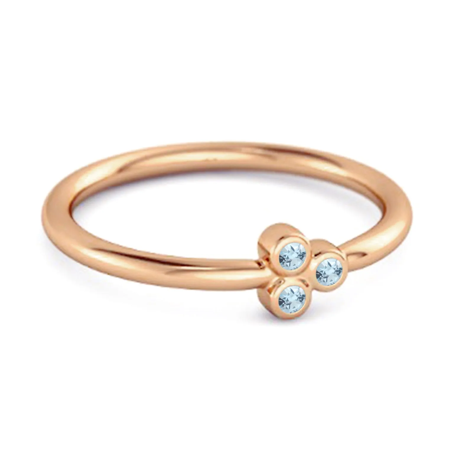 Dainty 0.20 Cts Blue Topaz 925 Sterling Silver Tiny Ring Gift For Her