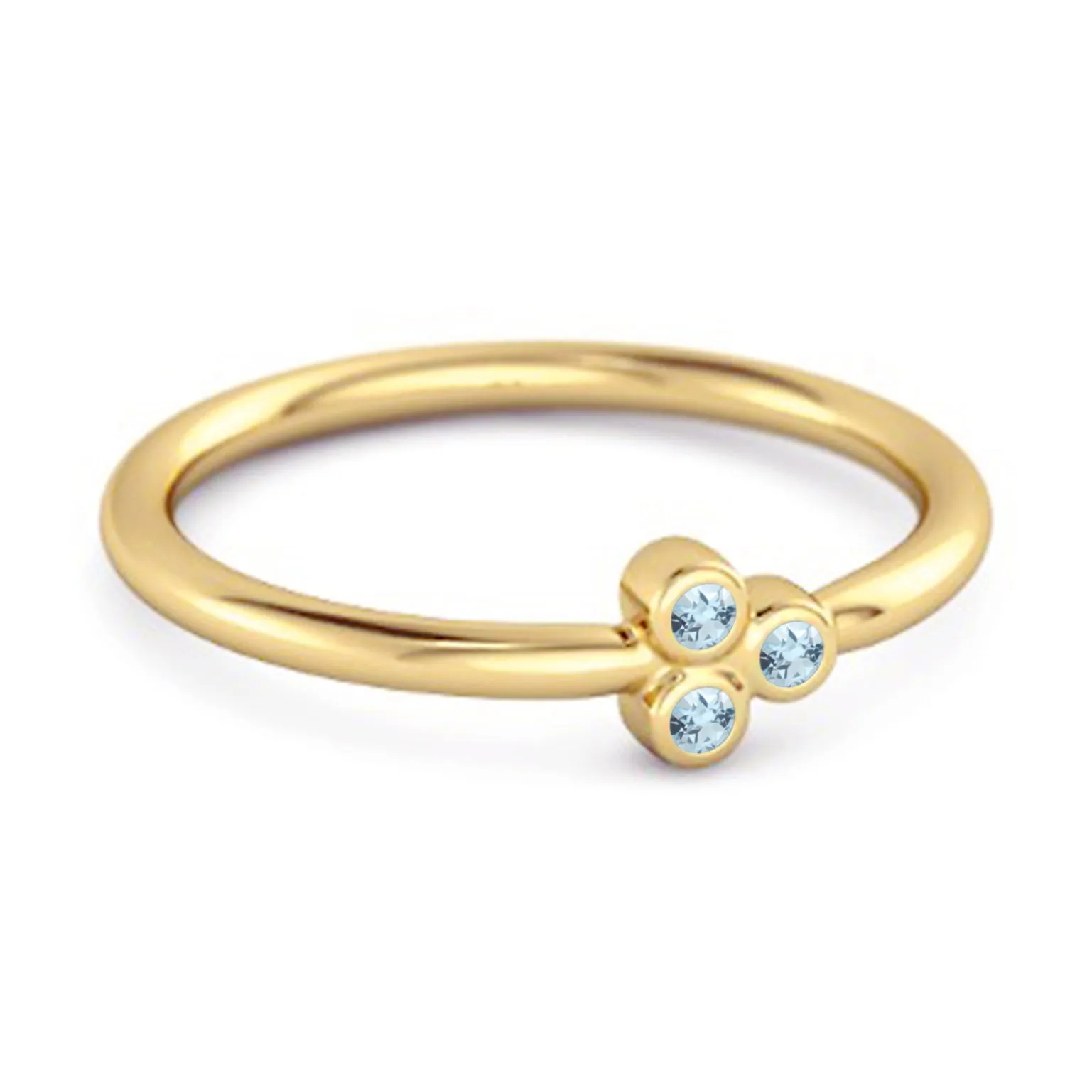 Dainty 0.20 Cts Blue Topaz 925 Sterling Silver Tiny Ring Gift For Her
