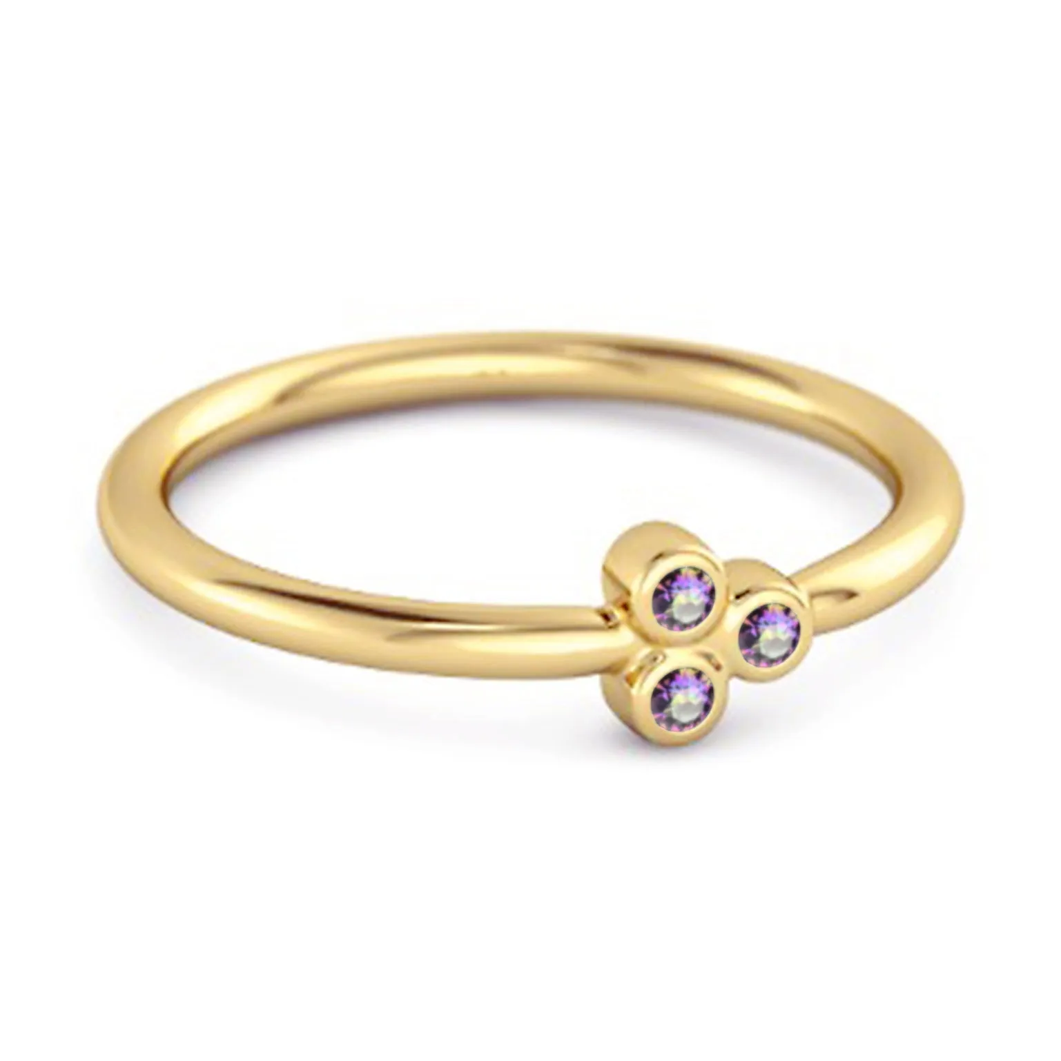 Dainty 0.20 Cts Mystic Topaz 925 Sterling Silver Tiny Ring Gift For Her