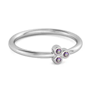 Dainty 0.20 Cts Mystic Topaz 925 Sterling Silver Tiny Ring Gift For Her