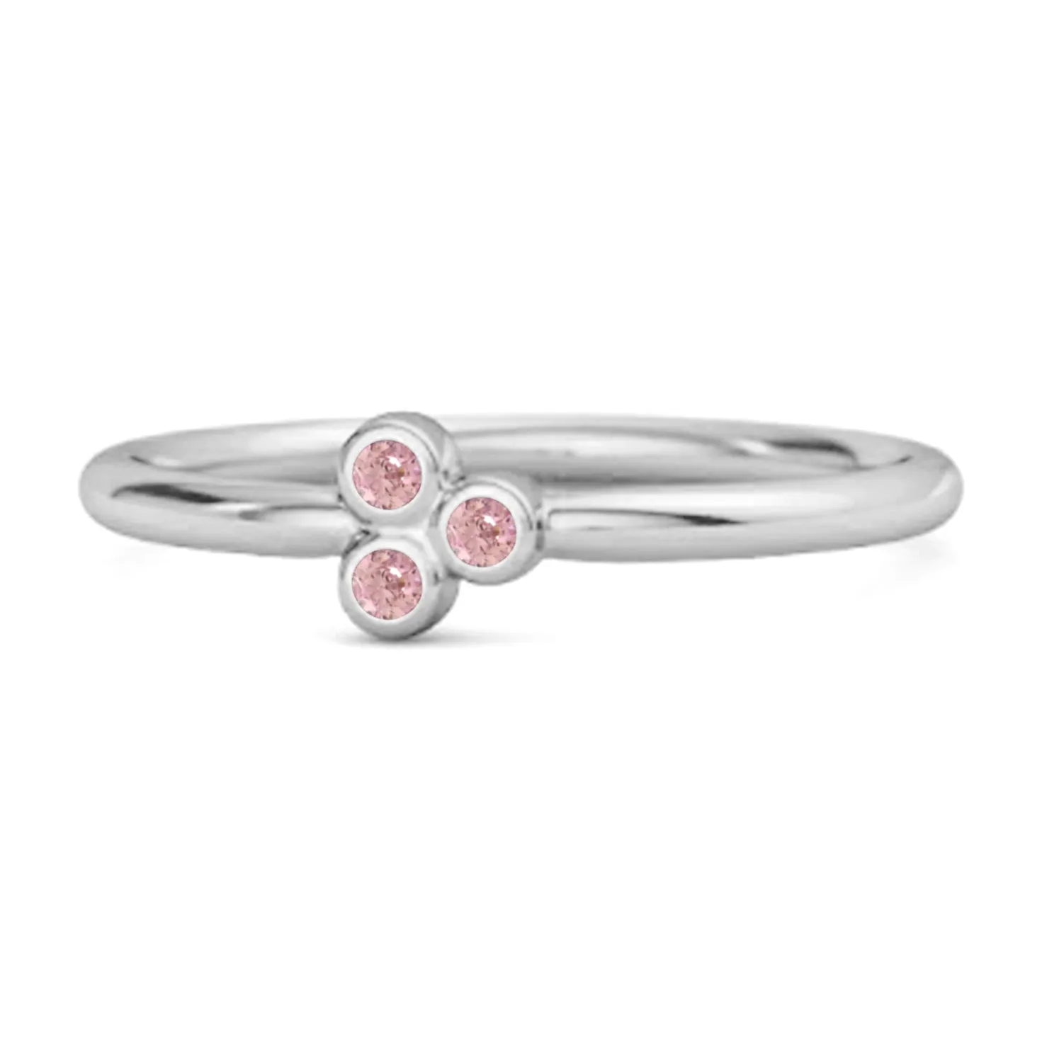 Dainty 0.20 Cts Pink Zirconia 925 Sterling Silver Tiny Ring Gift For Her