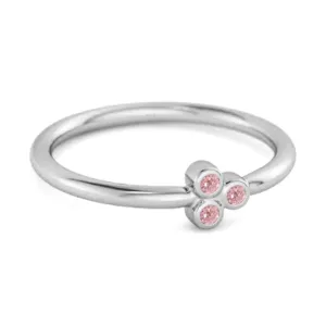 Dainty 0.20 Cts Pink Zirconia 925 Sterling Silver Tiny Ring Gift For Her