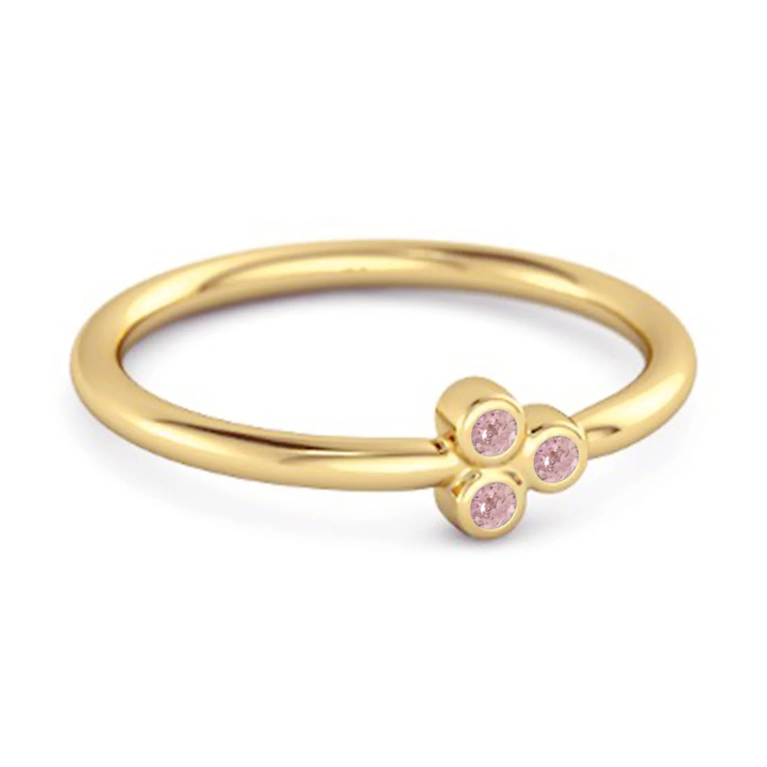 Dainty 0.20 Cts Pink Zirconia 925 Sterling Silver Tiny Ring Gift For Her