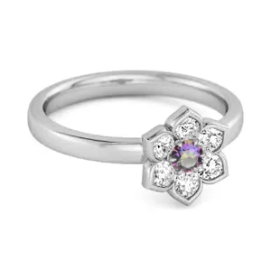 Daisy Flower 0.10 Cts Mystic Topaz 925 Sterling Silver Women Wedding Ring
