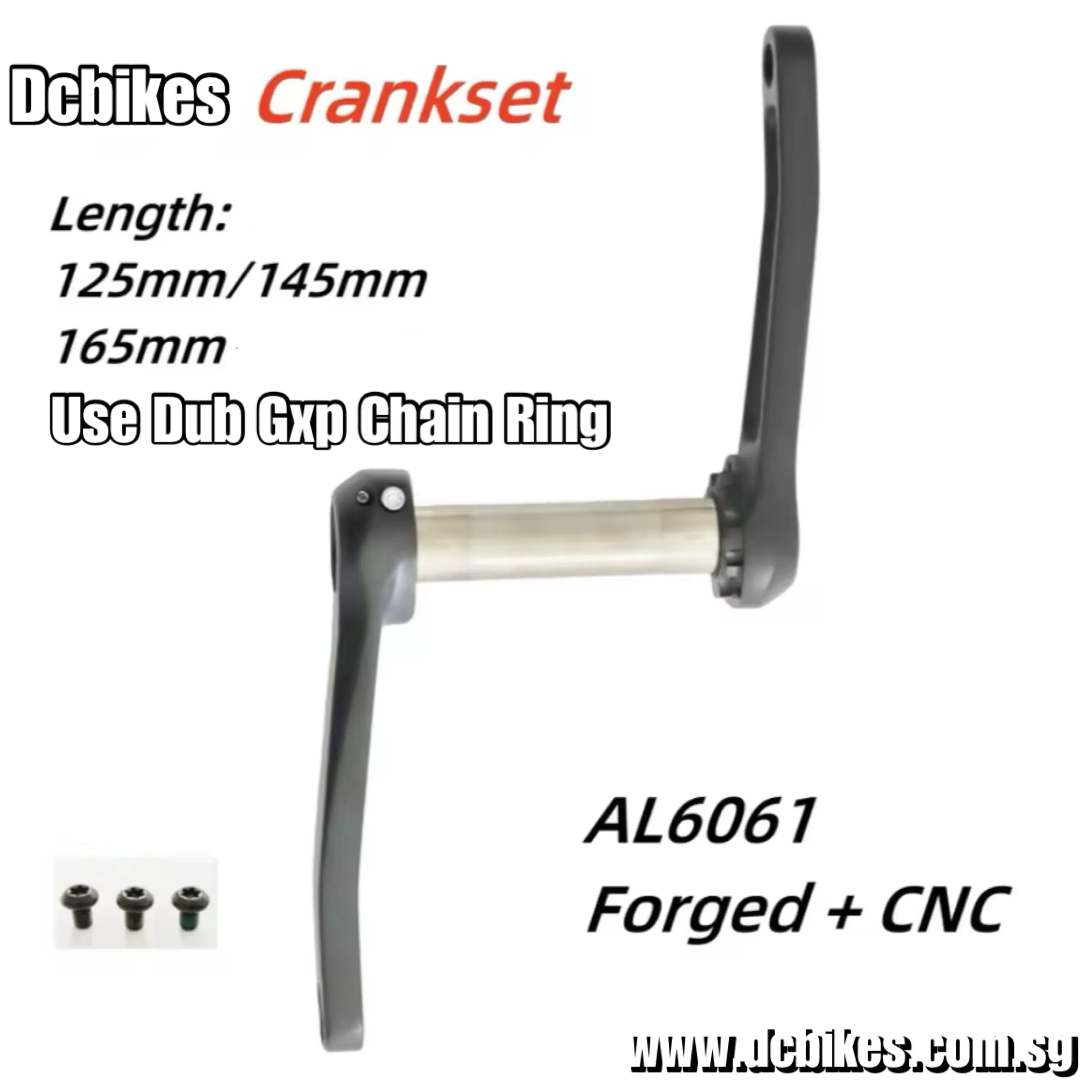 Dcbikes Cute Short Kids Teenage Adults Direct Mount 3 Bolts 24mm Single Speed Bicycle MTB Crank Arms 125mm | 145mm | 165mm