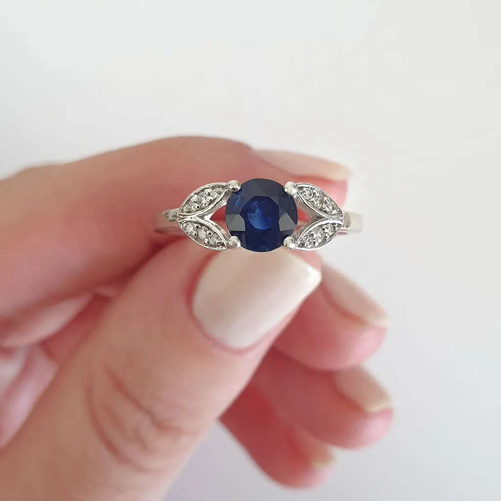 Delicate Open Diamond Leaf Shoulder Ring