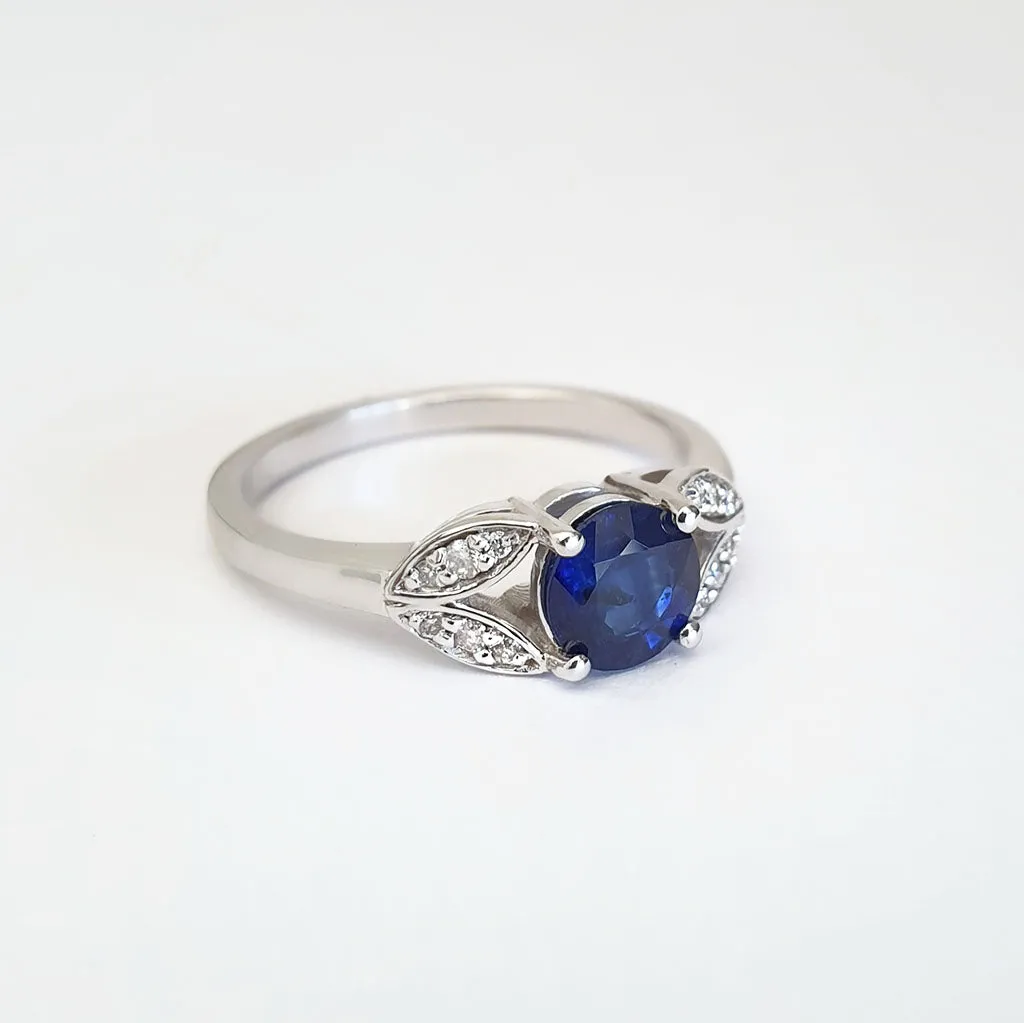 Delicate Open Diamond Leaf Shoulder Ring