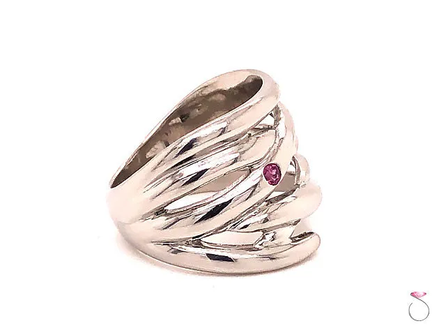Designer Platinum Ruby Wide Fashion Band