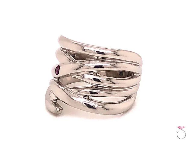Designer Platinum Ruby Wide Fashion Band