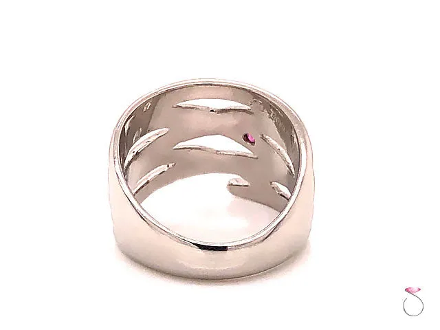 Designer Platinum Ruby Wide Fashion Band