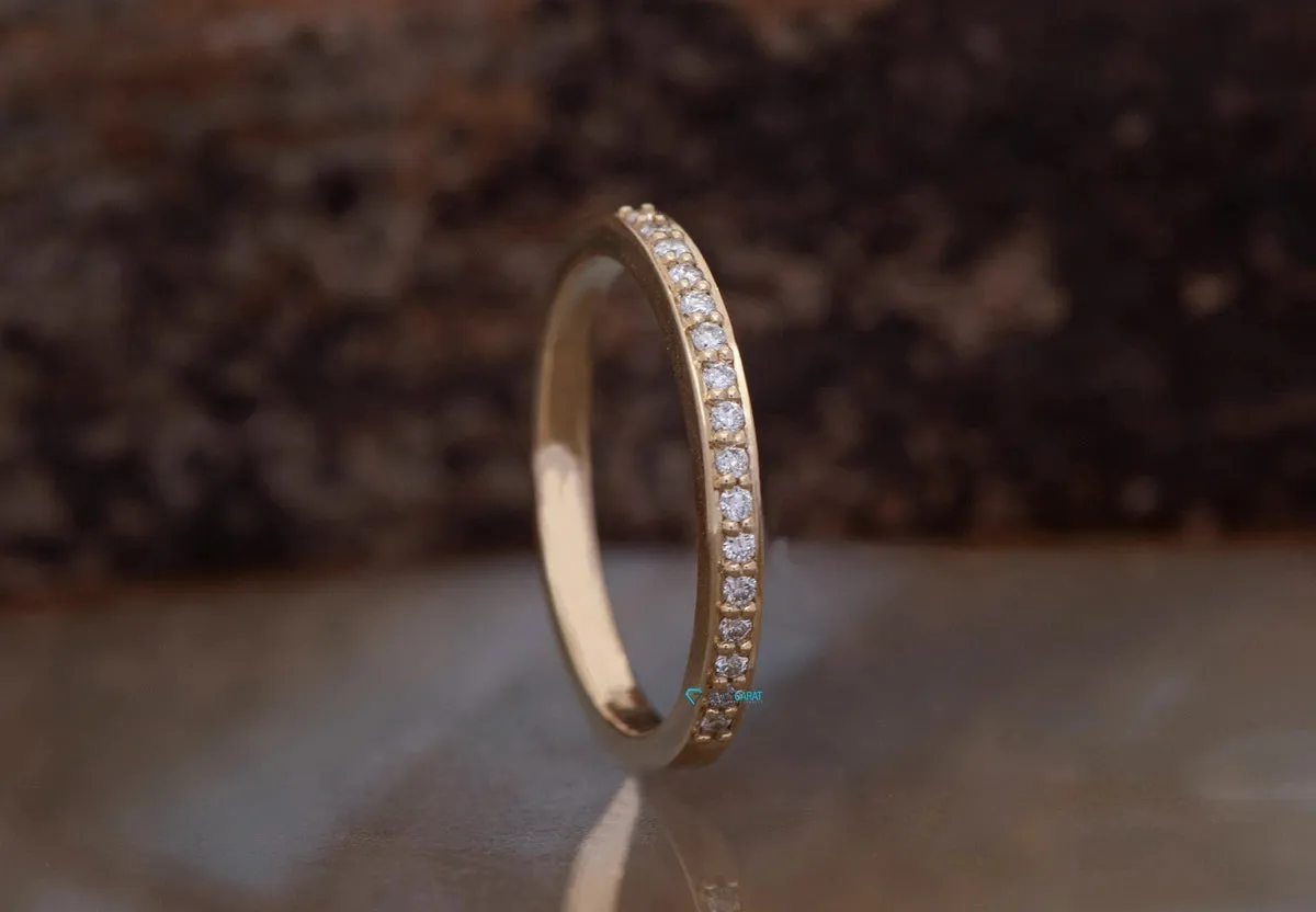 Diamond Eternity Wedding Band-Stacking gold rings- Diamond Band-Anniversary Gift-Minimalist ring-Anillo de bodas