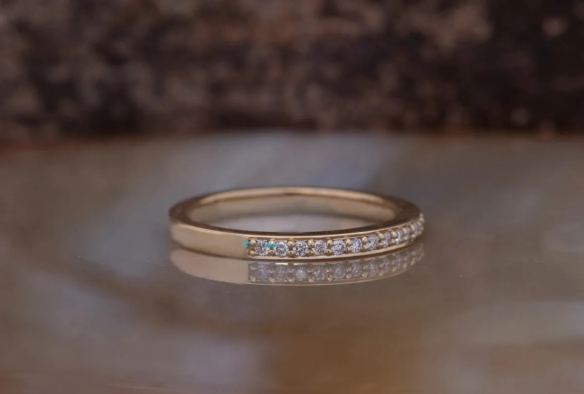 Diamond Eternity Wedding Band-Stacking gold rings- Diamond Band-Anniversary Gift-Minimalist ring-Anillo de bodas