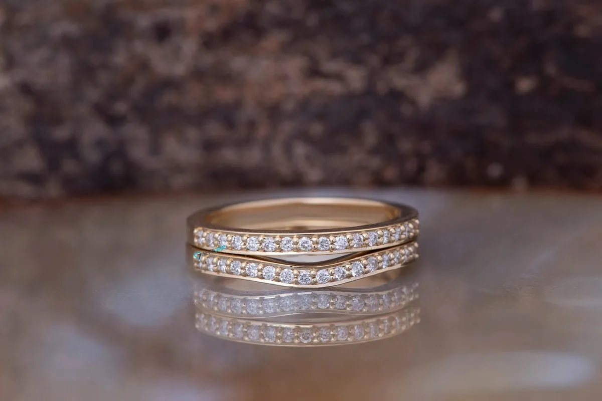 Diamond Eternity Wedding Band-Stacking gold rings- Diamond Band-Anniversary Gift-Minimalist ring-Anillo de bodas