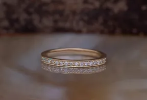 Diamond Eternity Wedding Band-Stacking gold rings- Diamond Band-Anniversary Gift-Minimalist ring-Anillo de bodas