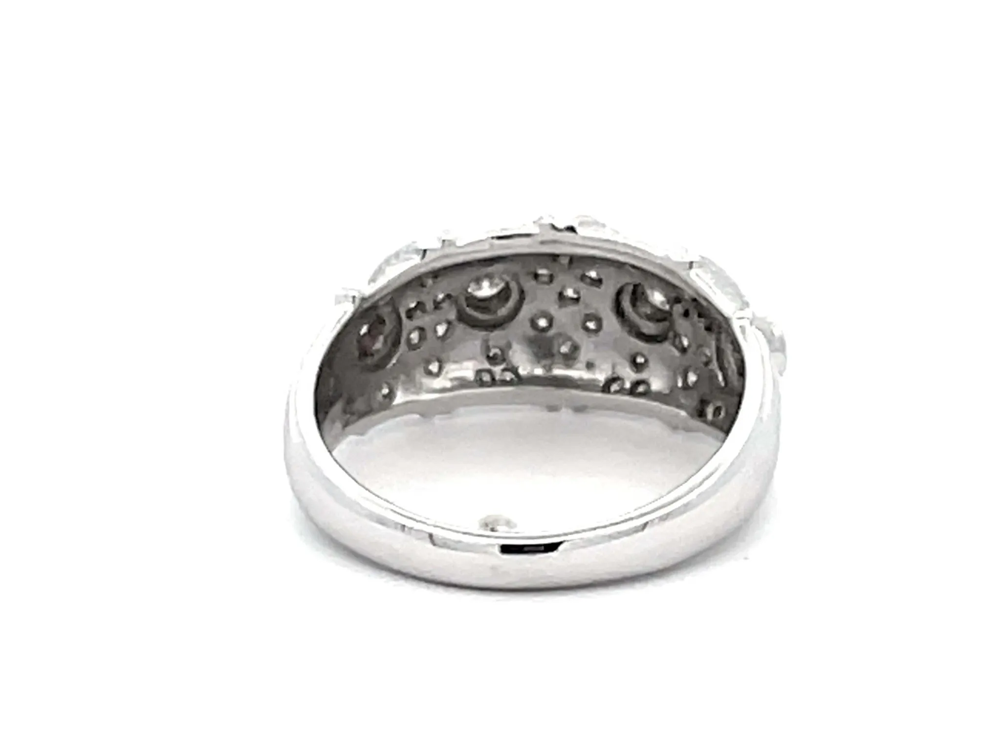 Diamond Geometric Dome Ring in 14k White Gold