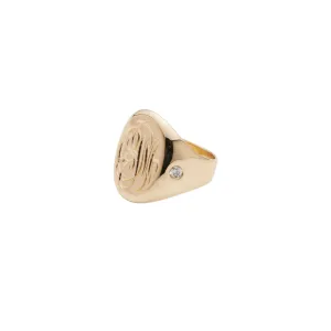 Diamond J Ring - Gold