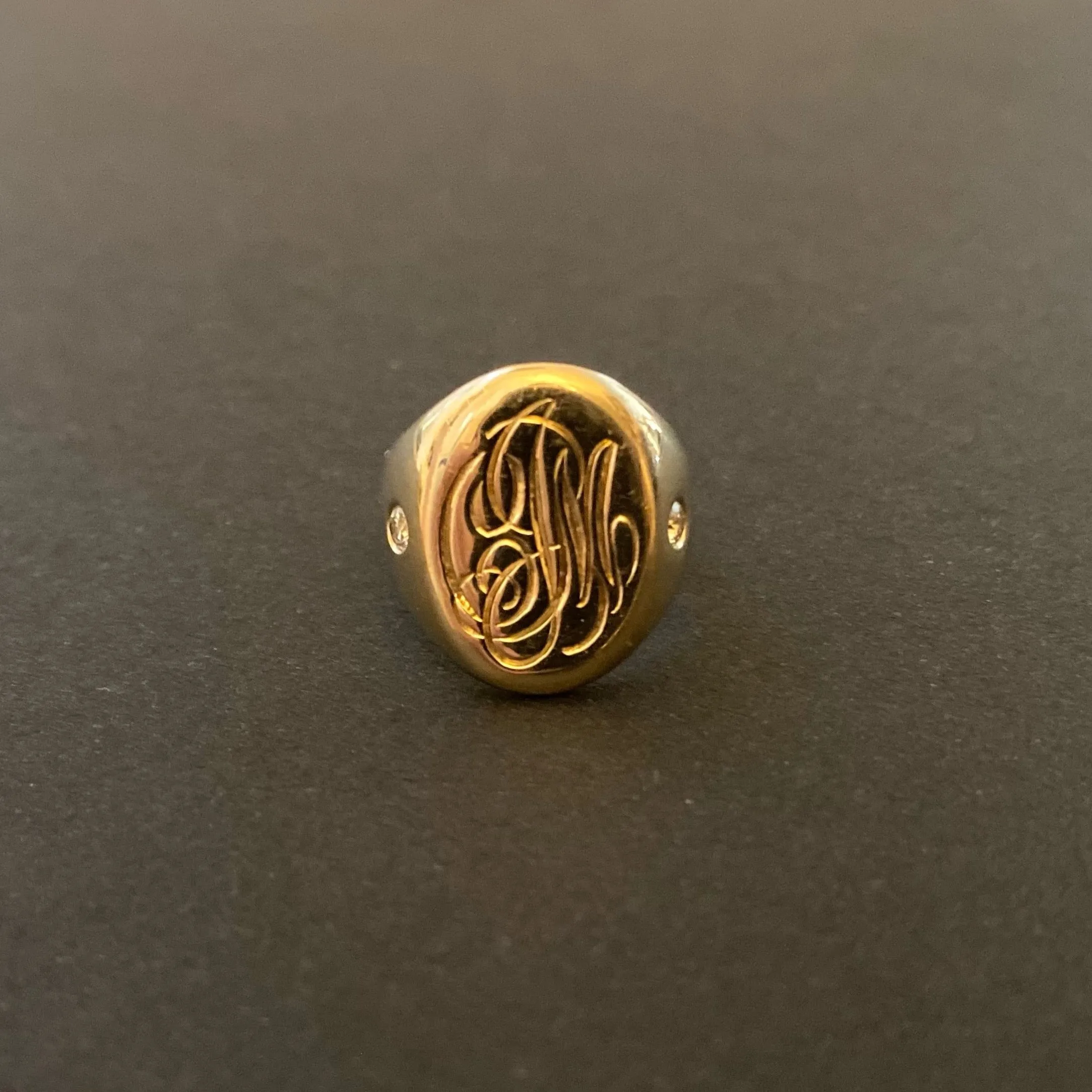 Diamond J Ring - Gold