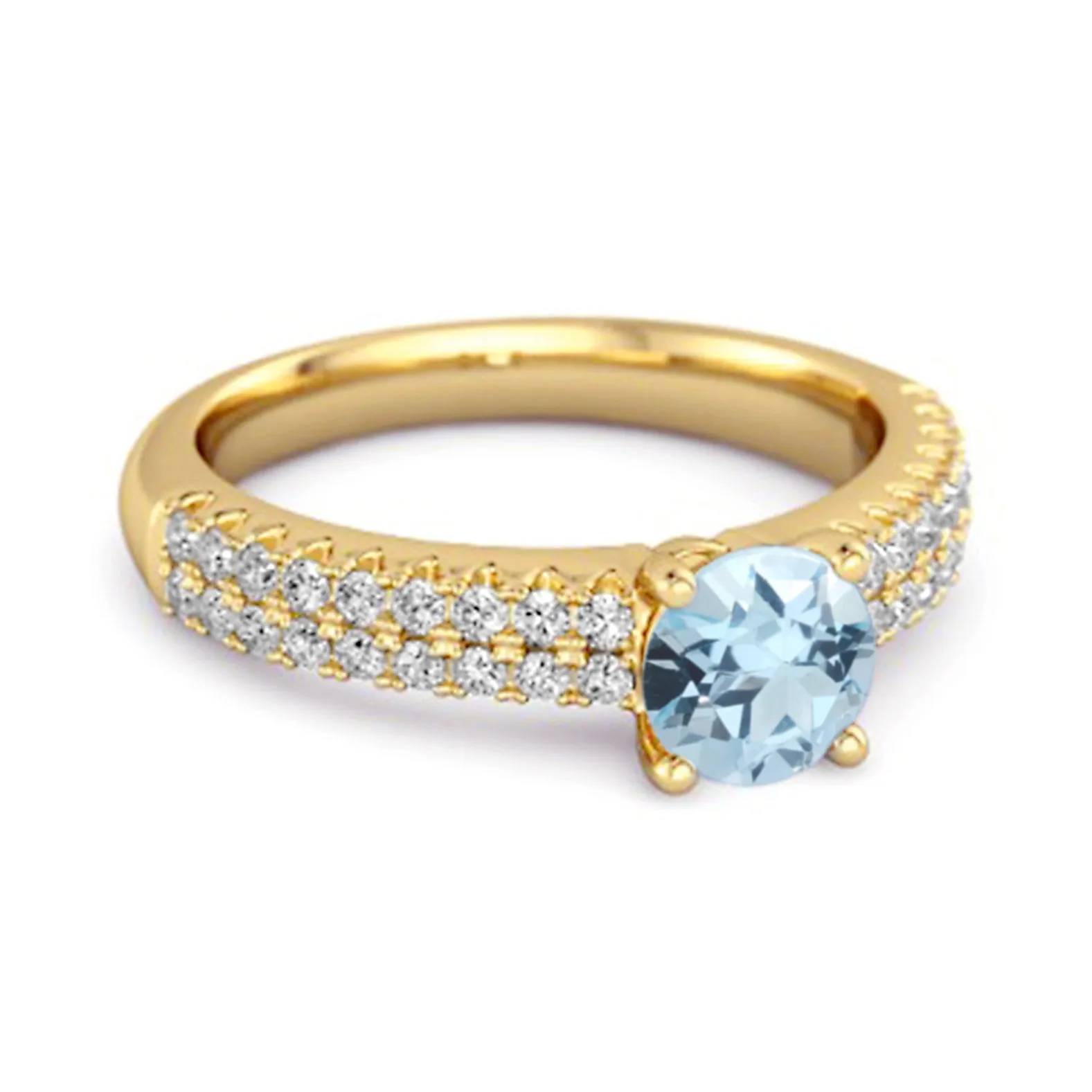 Dual Band 0.10 Ctw Blue Topaz 925 Sterling Silver Stacking Ring