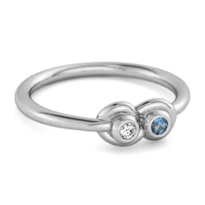 Dual Stone 0.10 Cts London Blue Topaz 925 Sterling Silver Infinity Lovers Ring