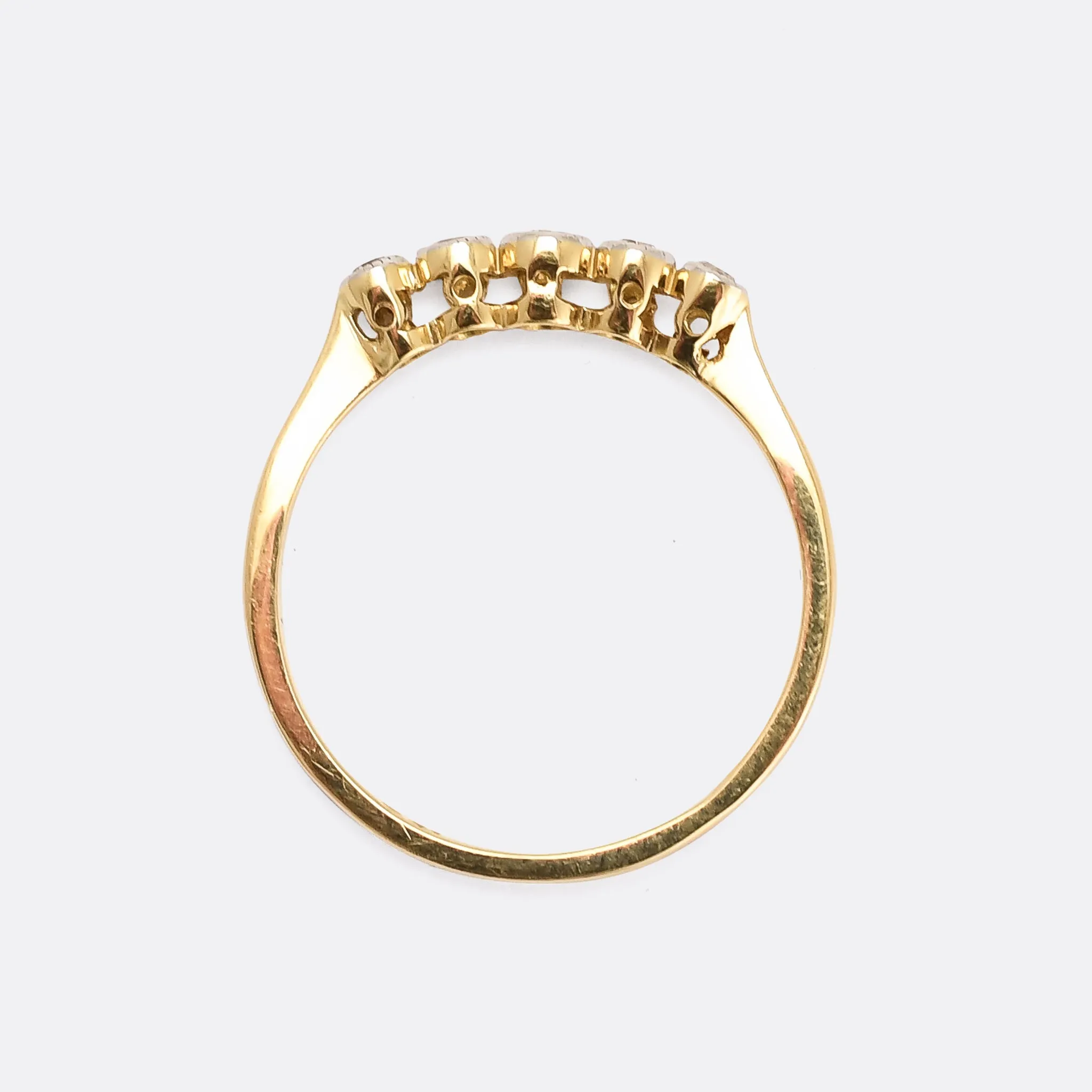 Edwardian Diamond 5-Stone Bezel Ring