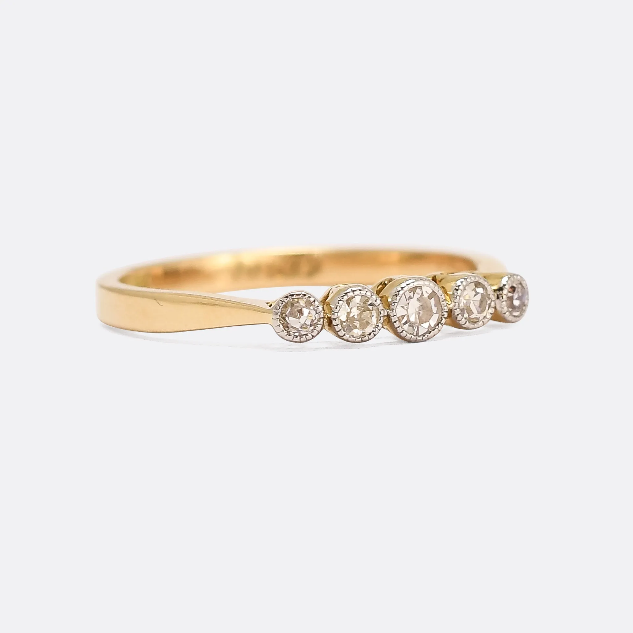 Edwardian Diamond 5-Stone Bezel Ring