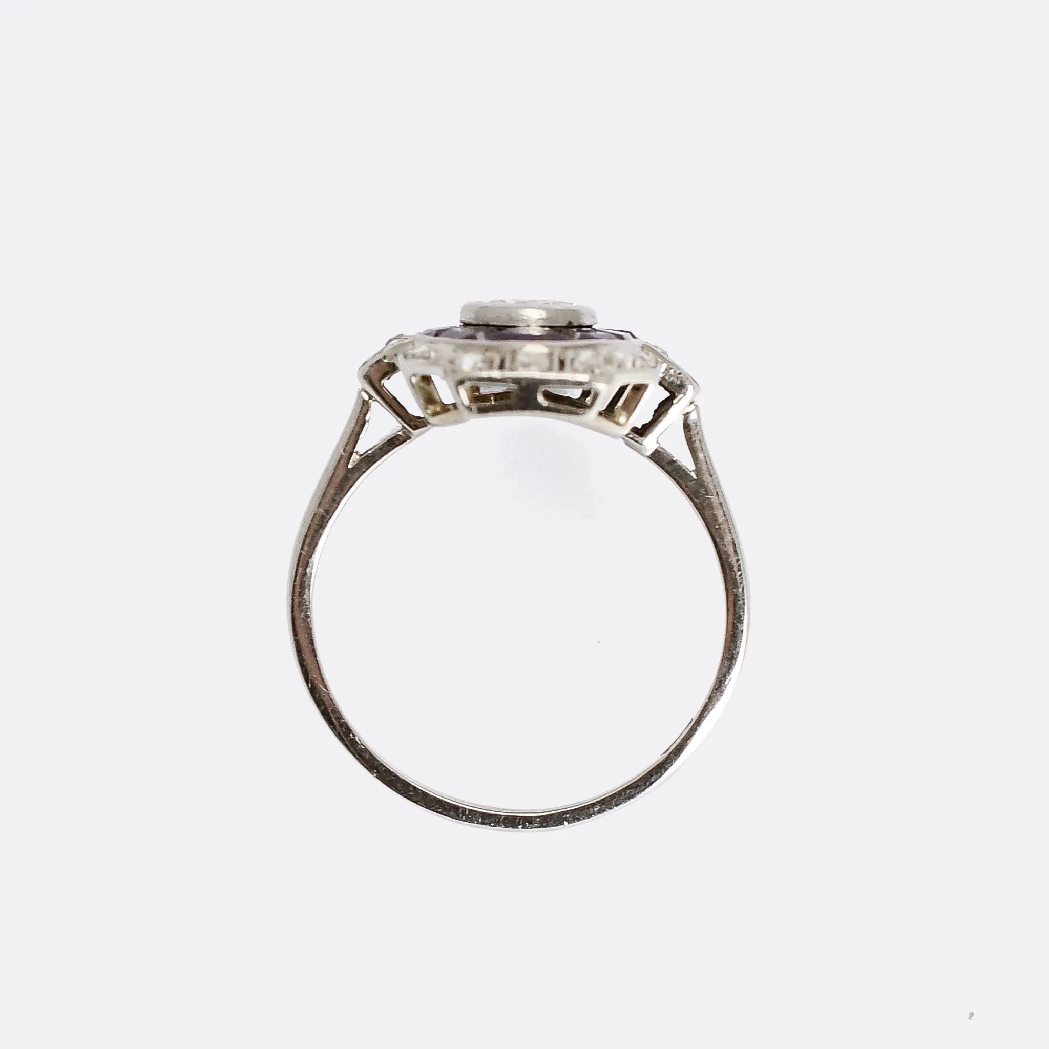 Edwardian Diamond & Sapphire Cluster Ring