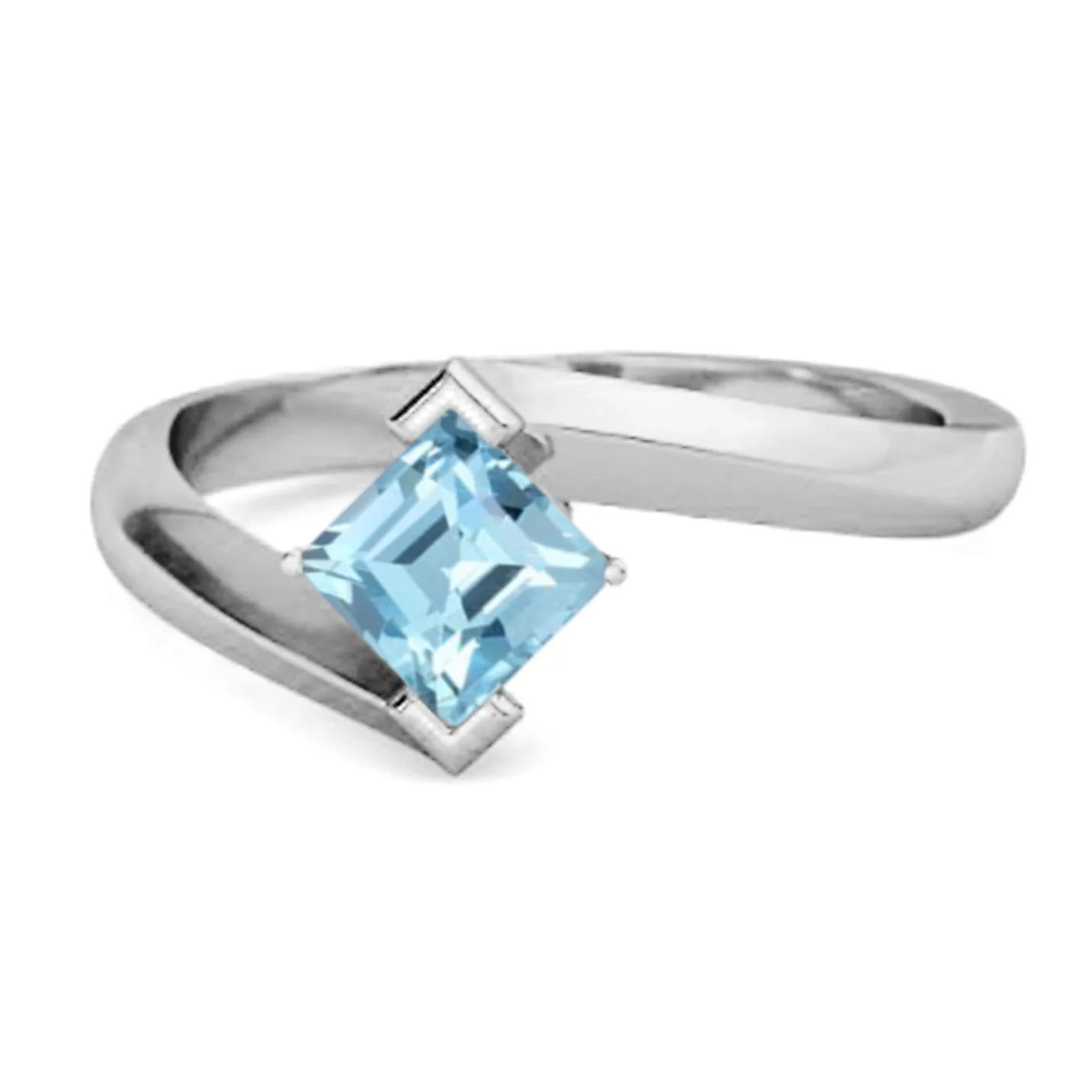 Embrace Ring 925 Sterling Silver 0.50 Ctw Blue Topaz Women Ring